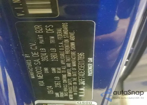 2025 Kia K4 Lx from USA, damaged, VIN 3KPFT4DEXSE017896